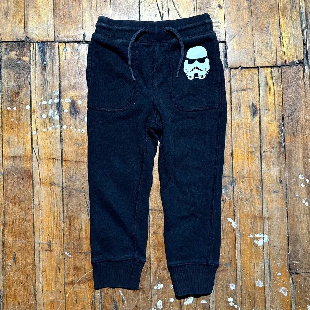 Gap X Star Wars Joggers Pants‎ Toddlers 3 Years Black Tapered Leg Drawstring